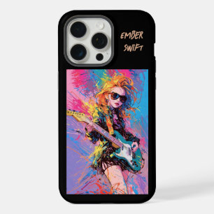 Schicke Anime-iPhone-Hülle mit weiblicher Gitarren iPhone 15 Pro Max Hülle