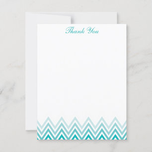 Schicke Aqua-Ombre-Chevron-Notizkarten Einladung