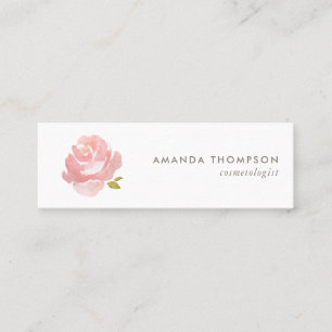 Schicke Aquarell-Rosa Rose Mini Visitenkarte
