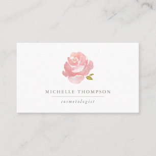 Schicke Aquarell-Rosa Rose Visitenkarte