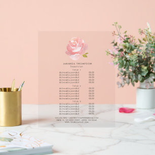 Schicke Aquarell-Rosa-Rosen-Preise & Dienstleistun Acrylschild