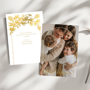 Schicke Arch Foto Elegante Schrift Frohe Weihnacht Folien Feiertagskarte