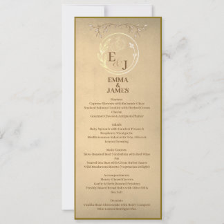 Schicke Beige-Creme-Wasserfarbe, Monogramm-Hochzei Einladung