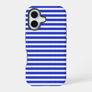 Schicke blaue geometrische Handyhülle iPhone 16 Hülle