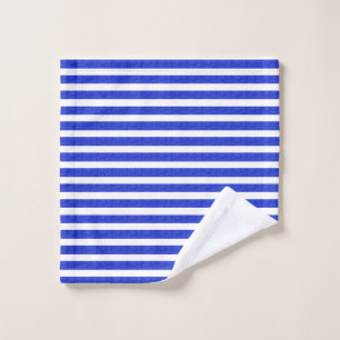 Schicke blaue geometrische Streifen Badhandtuch Set