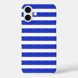 Schicke blaue geometrische Streifen  iPhone 16 Plus Hülle