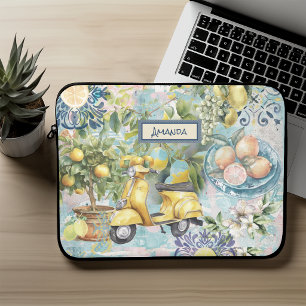 Schicke blaue türkisfarbene sizilianische Zitrus-C Laptopschutzhülle