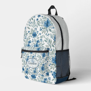 Schicke blaue und grüne florale Toilettentasche im Bedruckter Rucksack