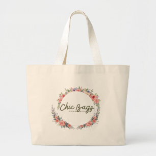 Schicke Blumen-Tasche  Jumbo Stoffbeutel