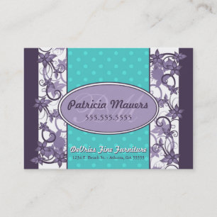 Schicke Blumen- und Tupfen-Visitenkarte Visitenkarte