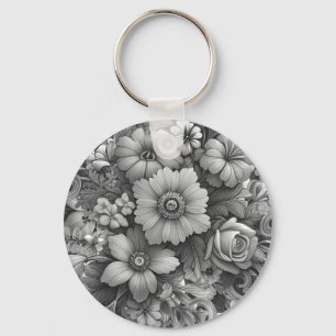 Schicke Blumenbouquet Schlüsselanhänger