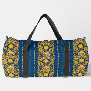 Schicke Blush Blau & Gelbe Individuelle Sporttasch Duffle Bag