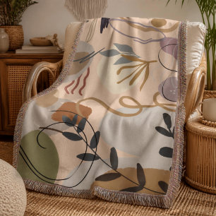 Schicke Boho-Abstrakte Floralien Decke