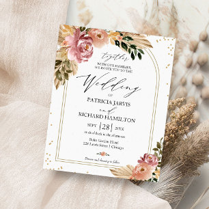 Schicke Boho Blumen Hochzeitseinladungen zum klein Flyer