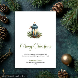 Schicke Boho-Erdige Wasserfarben-Weihnachtsgrüße Feiertagskarte