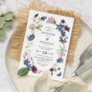 Schicke Boho-Wildblumen-Hochzeit Einladung