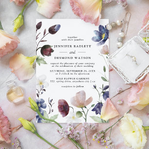Schicke Boho-Wildblumen-Hochzeit Einladung