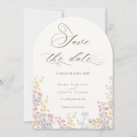 Schicke Boho-Wildblumen-Hochzeit - Save the Date