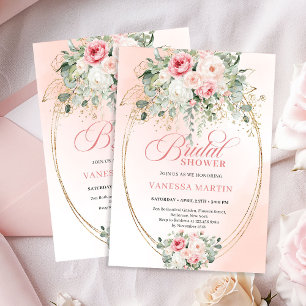 Schicke Brautparty-Einladung in Rosa und Gold Einladung