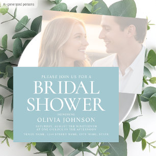Schicke Bridal Shower Foto-Typografie Hochzeit Tea Einladung