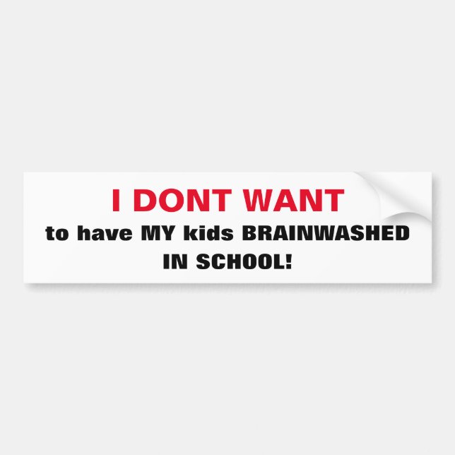SCHICKE BUMPERSTICKER_'BRAINWASHED KINDER IN DER AUTOAUFKLEBER (Vorne)
