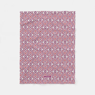 Schicke bunte rote und violette Ikat-Damaskus-Must Fleecedecke