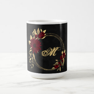 Schicke burgunderrote und goldene schwarze Kaffeet Kaffeetasse