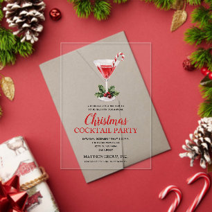 Schicke Candy Cane Martini Weihnachts Cocktail Par Acryleinladungen