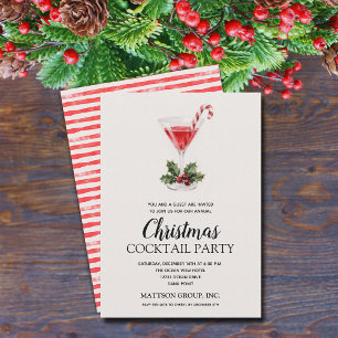 Schicke Candy Cane Martini Weihnachts Cocktail Par Einladung