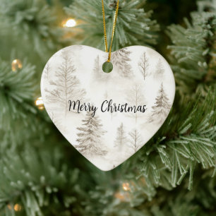 Schicke Creme-Weihnachtsbäume Keramik Ornament