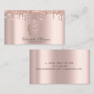 Schicke Cupcake Rose Gold Töpferei Bäckerei Visitenkarte