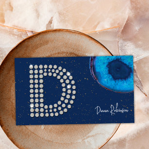 Schicke Diamant Blau Achat Initiale D Buchstabe Mo Visitenkarte