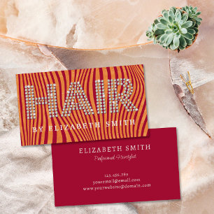 Schicke Diamant Gold Burgunder Friseur Haarstylist Visitenkarte