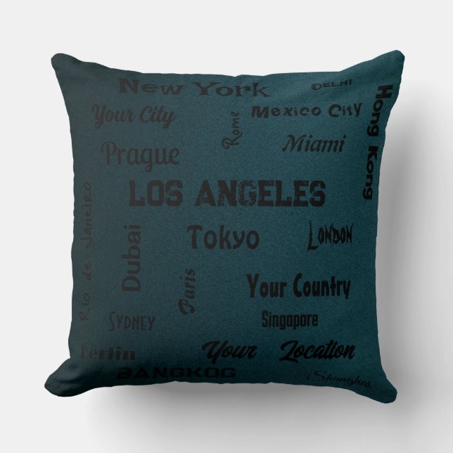 schicke, dunkelblaue Megastädte der Welt Kissen (Vorderseite)