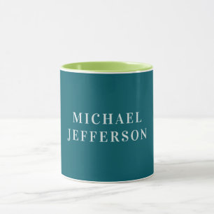 Schicke einfarbige dunkle Tealfarbe personalisiert Tasse