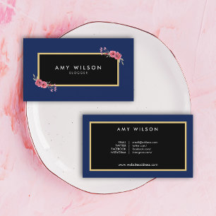 Schicke elegante Blogger-Sozialmedium-blaues Visitenkarte