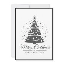 Schicke elegante schwarze weiße Frohe Weihnachtsba