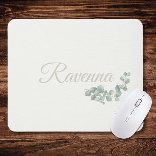 Schicke Elfenbein-Eukalyptus-Salbei Personalisiert Mousepad