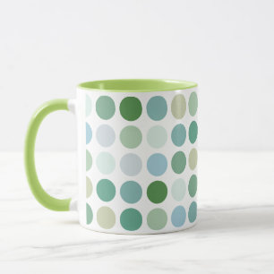 Schicke farbenfrohe grüne Punkte Muster Monogramm Tasse