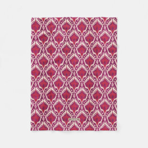 Schicke, farbenfrohe rote und violette Ikat-Stamme Fleecedecke