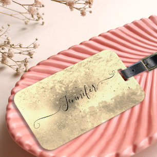 Schicke Faux-Goldfolie Metallische Grunge-Schrift  Gepäckanhänger