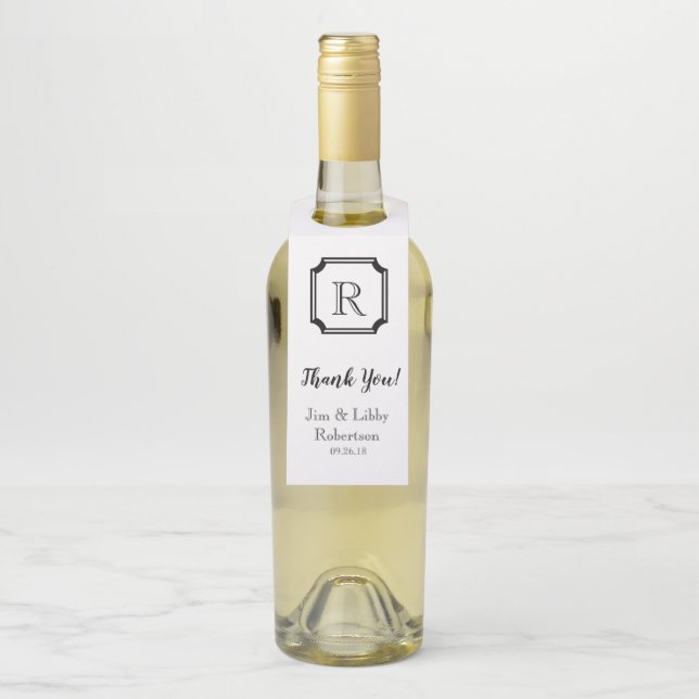 SCHICKE FLASCHE HANGER_THANK SIE MONOGRAMM UND FLASCHENANHÄNGER (Auf Flasche)