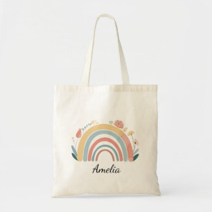 Schicke Florale Boho-Regenbogen-Minimalist-Tasche Tragetasche