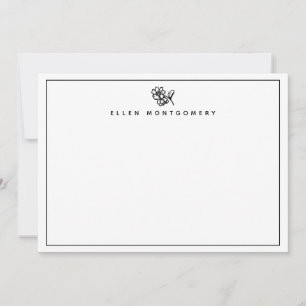 Schicke florale minimalistische Umrandung Dankeskarte