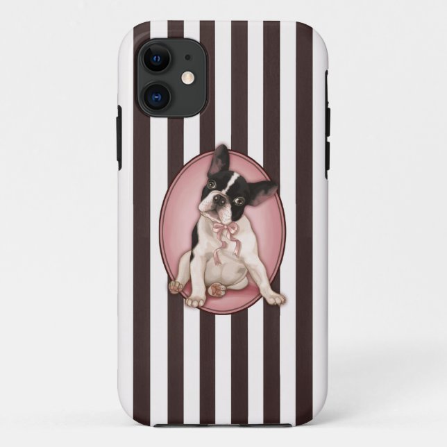 Schicke französische Bulldogge und klassische Case-Mate iPhone Hülle (Rückseite)