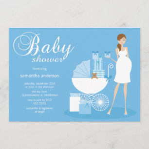 Schicke Frauen-Babyparty-Einladung - Junge Einladung