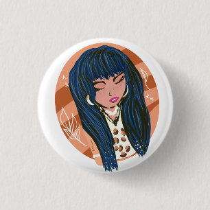 Schicke Frauen Schönheit Fashionista Bloggerin Button