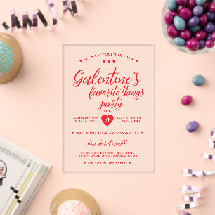 Schicke Galentine's-Favoritensachen-Party Acryleinladungen