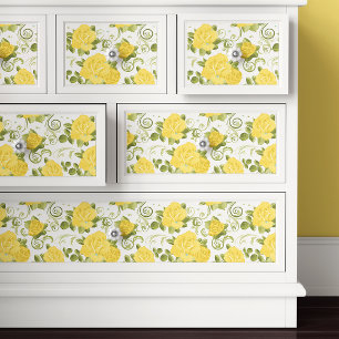 Schicke gelbe Rosen Florales Dekoupage Seidenpapier
