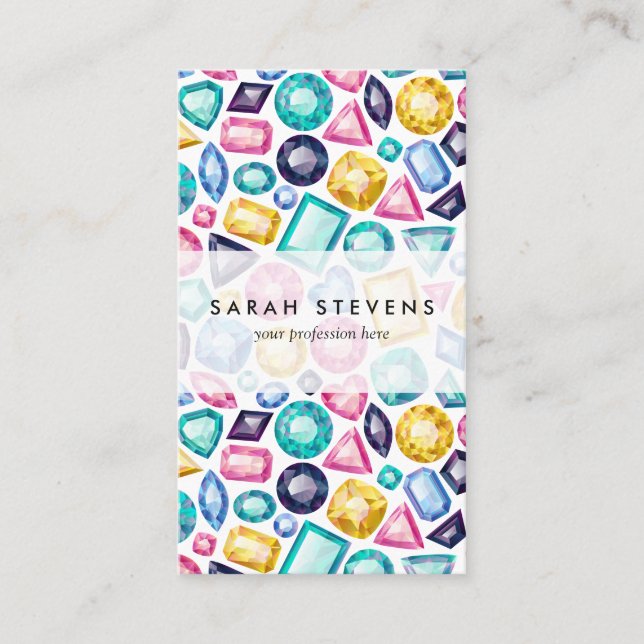 Schicke Girly glänzende Diamant-Edelsteine Visitenkarte (Vorderseite)